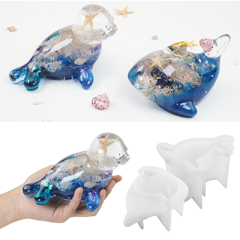 

New Marine Animal Dolphin Seal Stereoscopic Ocean Mirror Silicone Mold Crystal Dropper Epoxy Resin Mould For DIY Pendant Making