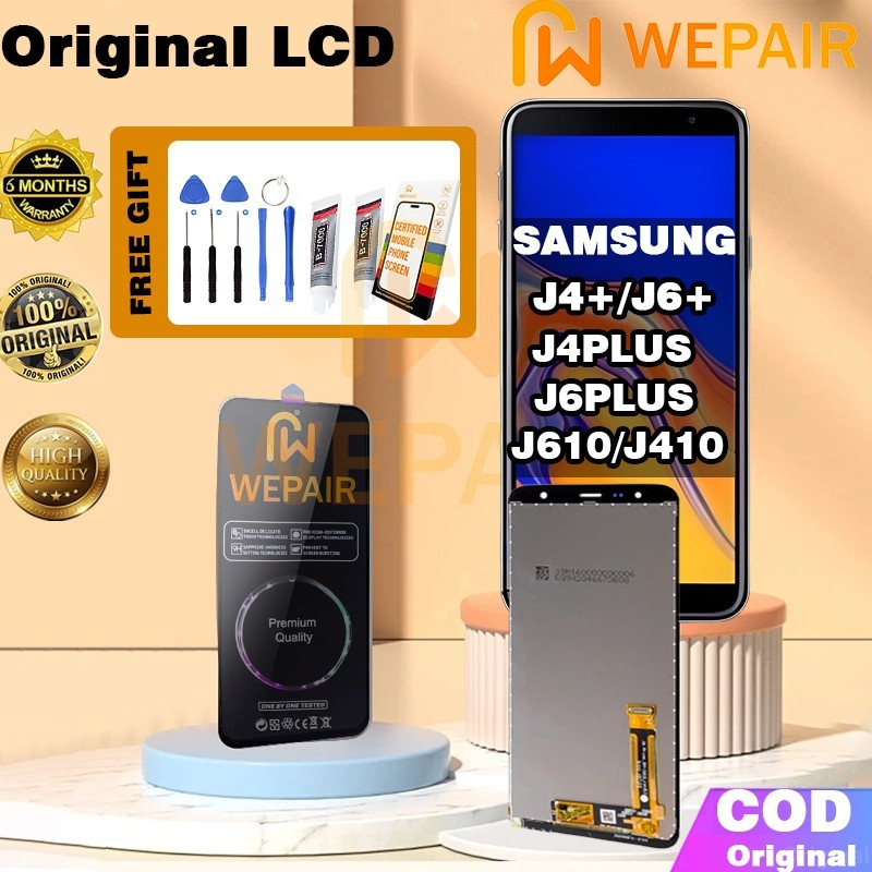 LCD SAMSUNG J6 plus/J4 plus/J6+/J4+/J610/J410 Fullset Komplit ori asli WEPAIR+Ready stock+Garansi 1 