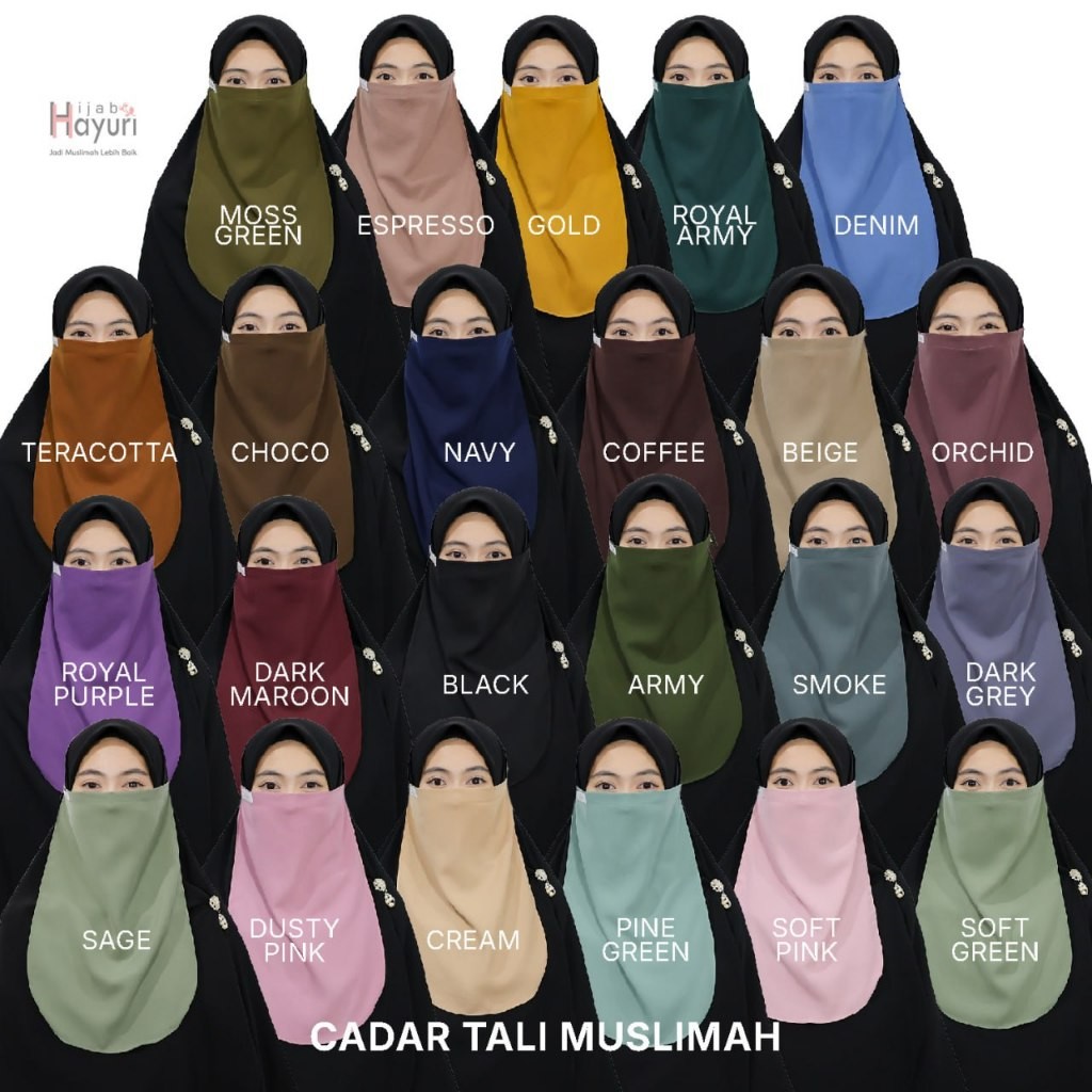 Cadar Tali Muslimah / Cadar Wolfis 1 Layer Premium Non Rempel