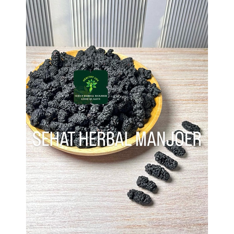 

New Dried Black Mulberry / Dried Mulberry Fruit / Buah Murbei Hitam Kering 1 kgPremium