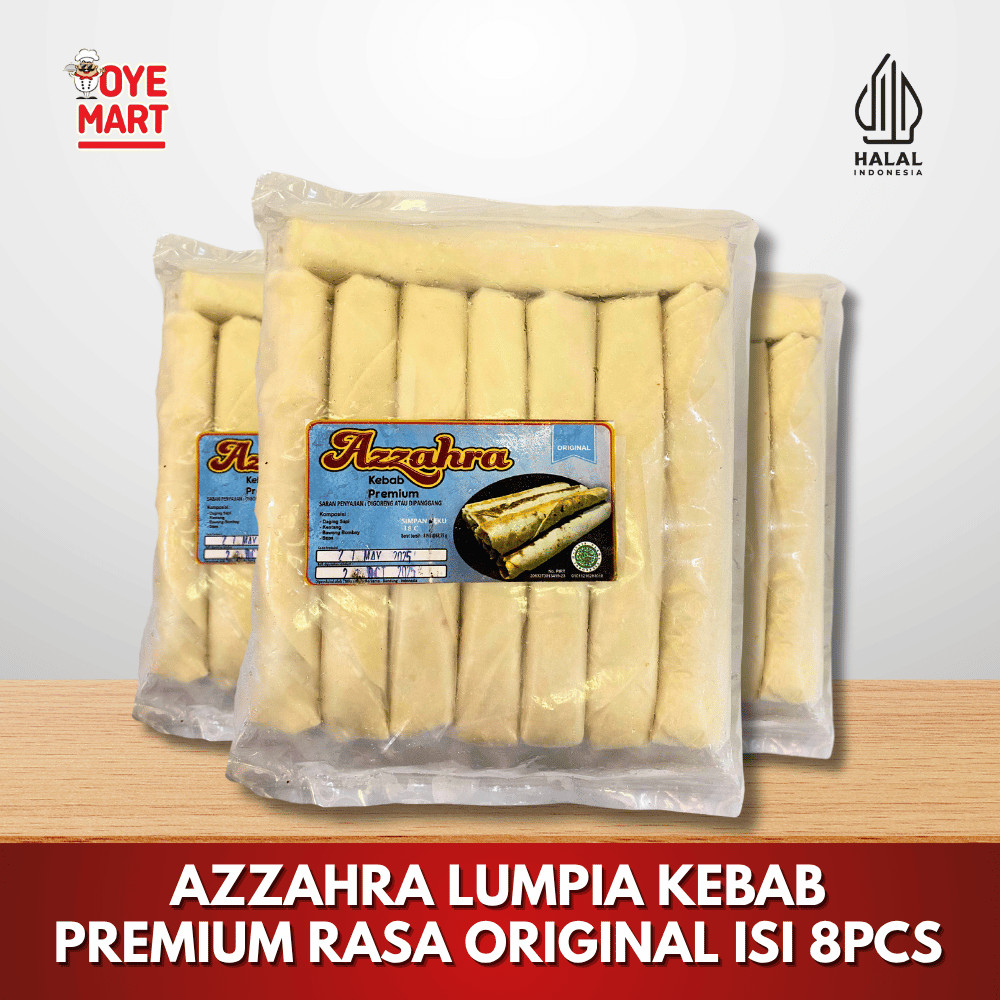 

AZZAHRA LUMPIA KEBAB PREMIUM RASA ORIGINAL ISI 8PCS