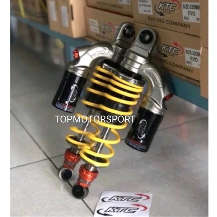 KTC EVO SHOCK TABUNG ATAS RX KING/VEGA/NUOVO/JUPITER/REVO 280-320-340 - KUNING YELLOW, UKURAN 280MM
