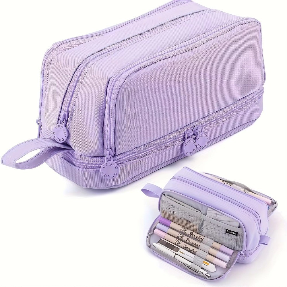 

3/4 Compartment Pencil Case Multilayers Large Capacity School Student Pencil Cases Transparent Partition Pen Divider Pen Bag