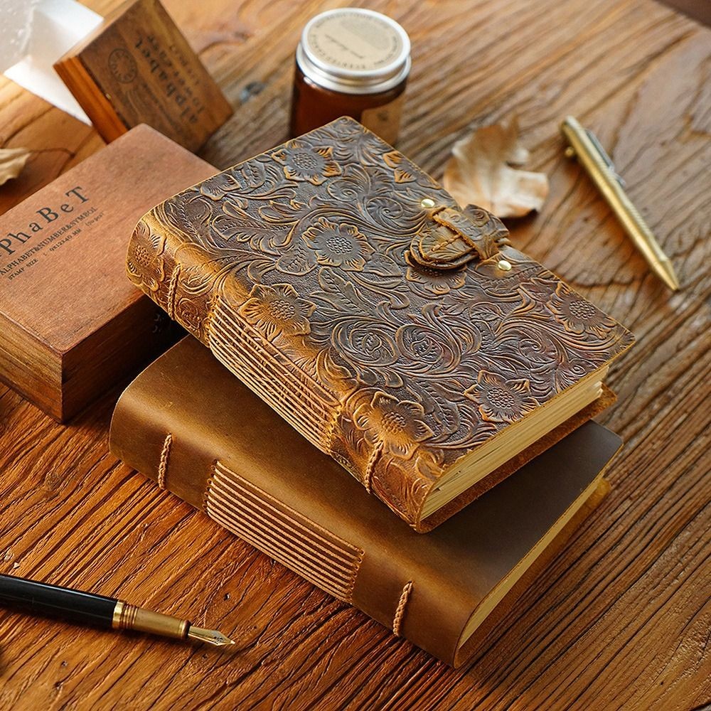 

Vintage Leather Bound Journal Handmade Blank Pages Travel Sketchbook Unlined Genuine Leather Cover Sketch Notebook Drawing