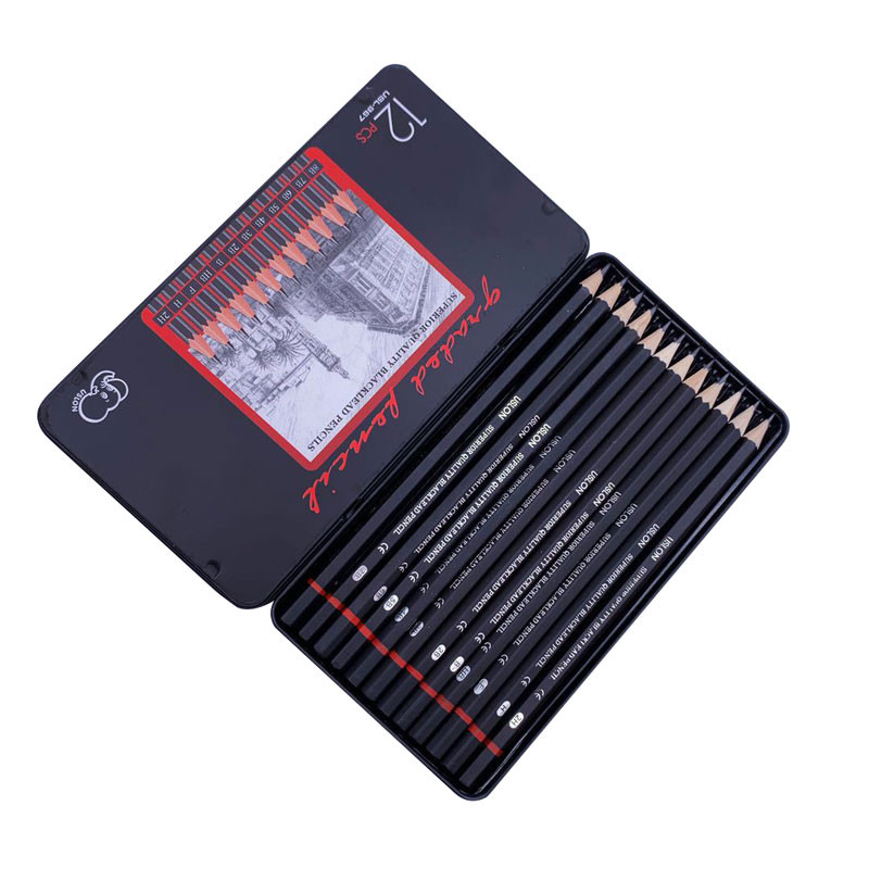

12 pcs/set Professional Sketch Drawing Pencil Set 2H H F B HB 2B 3B 4B 5B 6B 7B 8B Painting Drawing Pencils Stationery Supplies
