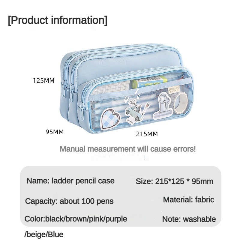 

Exquisite Transparent Pencil Case Student Large Capacity Multifunctional Convenient Stationery Storage Bag