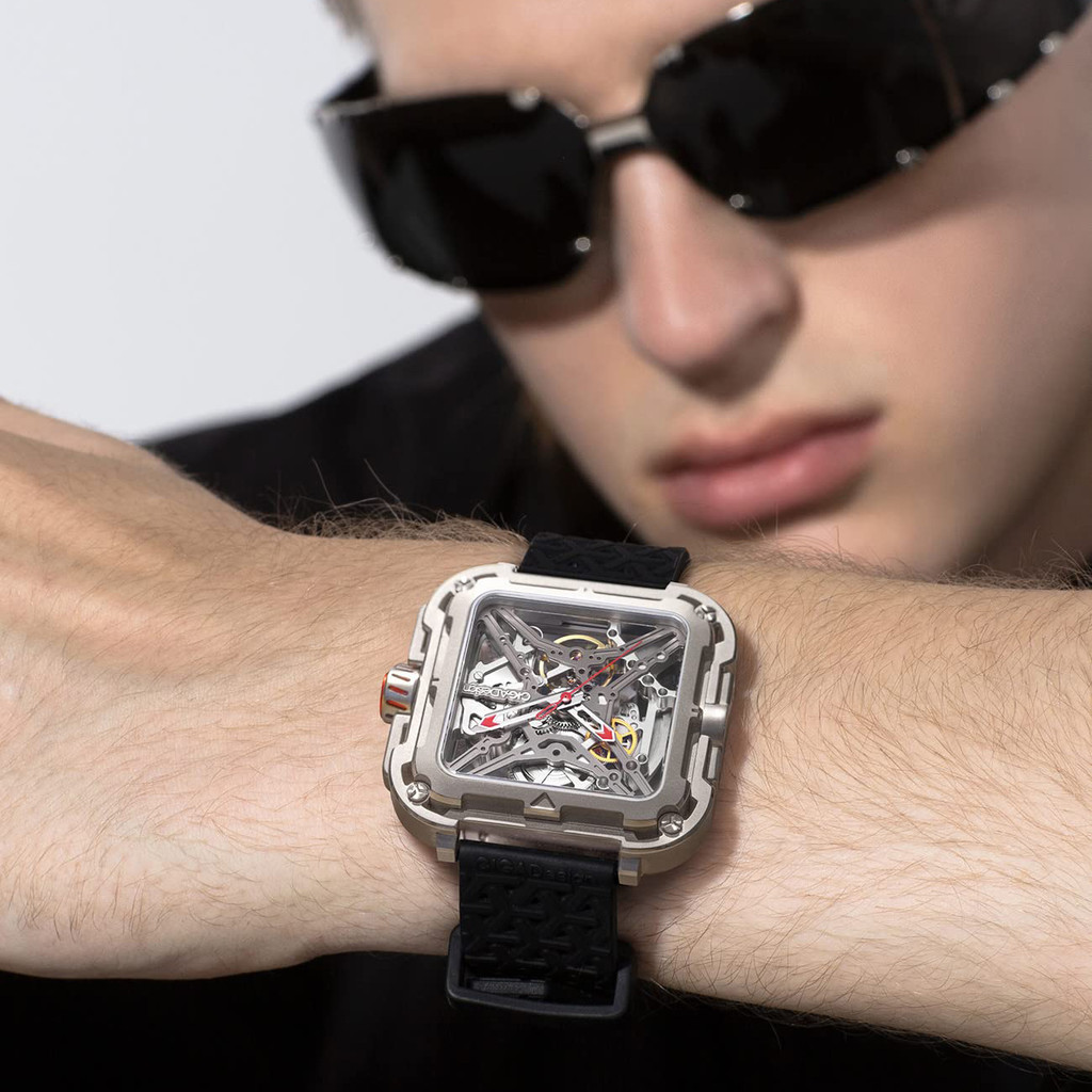 CIGA Design X Series Mechanical Watches Men Automatic Movement Skeleton Watch Anti-seismic 316L Silv