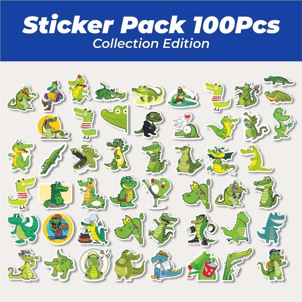 

Hot Stiker Hewan Crocodile/Buaya Lucu Anti Air Stikers Berperekat Waterproof Sticker Decal Buat Motor Helm Buku Journal Koper Casing HP Laptop Botol Minum