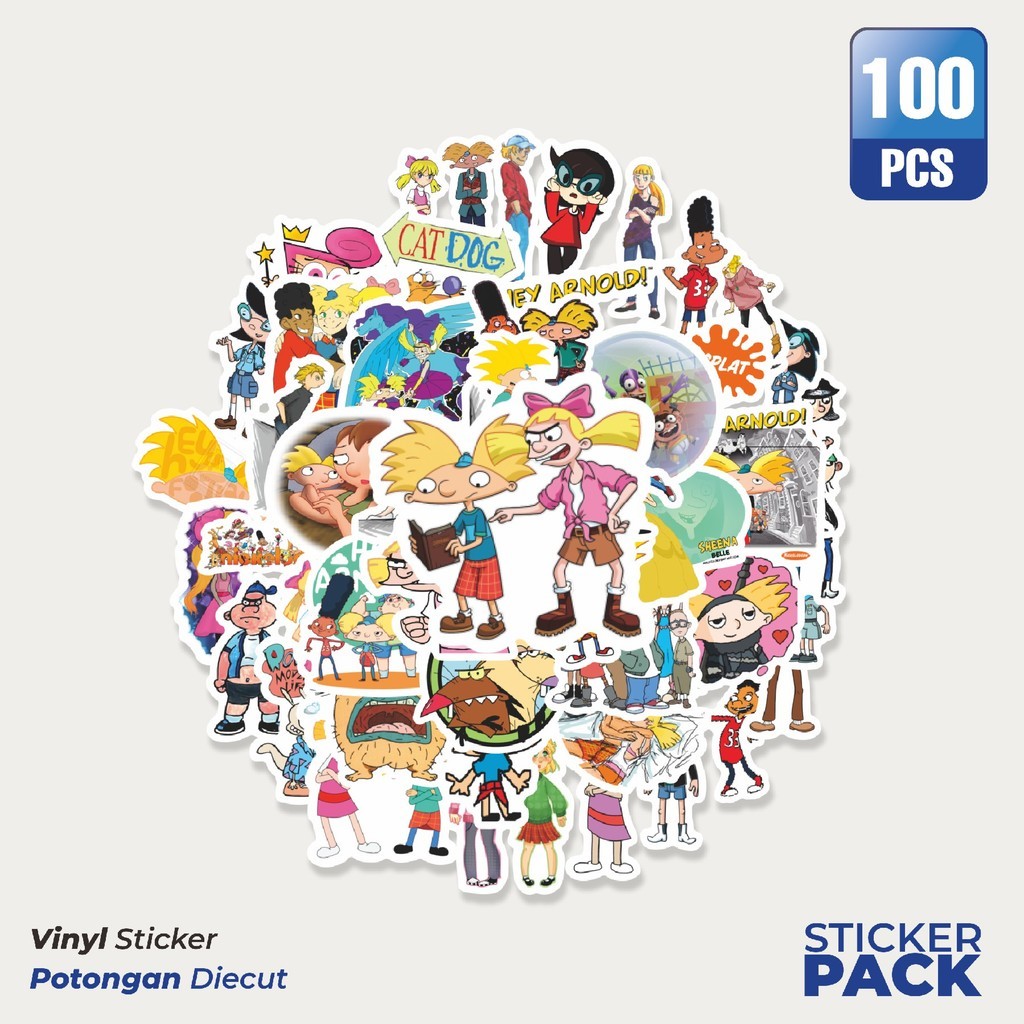 

Stiker Vinyl Sticker Kartun Hey Arnold Sticker Waterproof Aesthetic- Untuk Laptop, Motor, dan Helm - Paper Stationery Pack