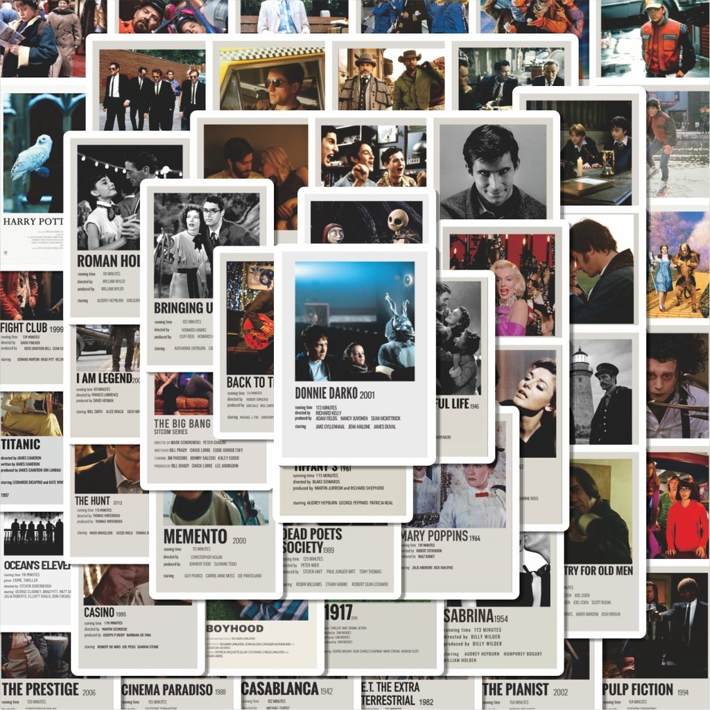 

100PCS Lucu Stiker Poster Film Klasik Stiker Aesthetic Stiker Anti Air Stikers Berperekat Waterproof sticker decal buat Motor Helm Buku Journal Koper Casing HP Laptop Botol Minum Hadiah anak