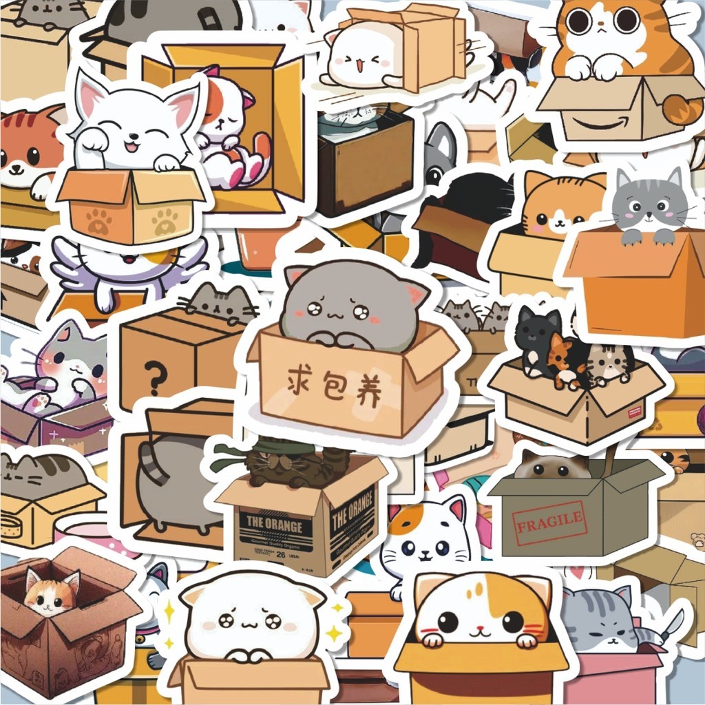 

Stiker Aesthetic Stiker Anti Air Stikers Berperekat Waterproof sticker decal buat Motor Helm Buku Journal Koper Casing HP Laptop Botol Minum Hadiah anak Stiker Cat/Kucing Kawaii V2 Dekorasi Lucu Kreatif untuk Notebook, Skateboard, HP