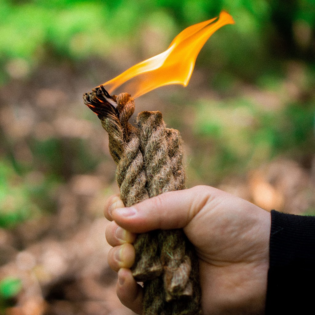 Tinder Rope Natural Tinder Fire Starter Survival Tinder-Quick Fire Tab Flint and Steel for Backpacki