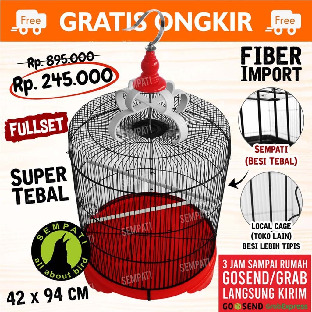 SEMPATI KHUSUS 3 JAM SAMPAI INSTAN GRAB GOJEK Sangkar Murai Import Jumbo Kandang Burung Murai Jalak 