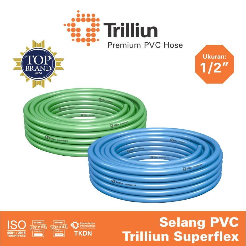 Selang Air PVC Trilliun Superflex 1/2" Inch - 15 Meter