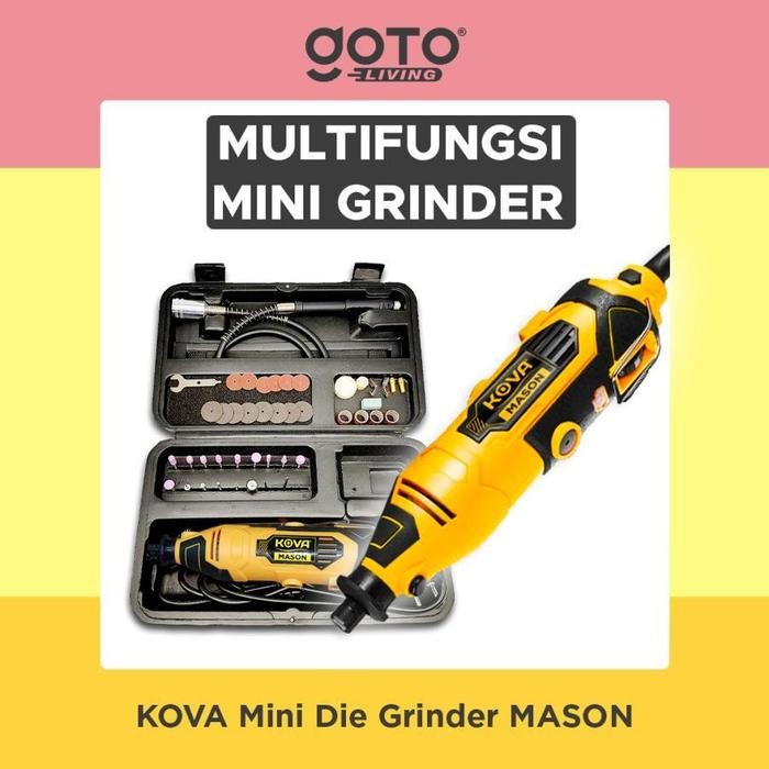 Hot Produk Kova Mason Mini Die Grinder Tuner Set 40 Pcs Gerinda Bor Mini - Yellow  Terbaik dan Terla