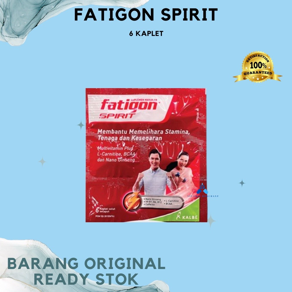 Fatigon Spirit 6 Kaplet Tablet - Merah Multivitamin Energi Stamina - vm2