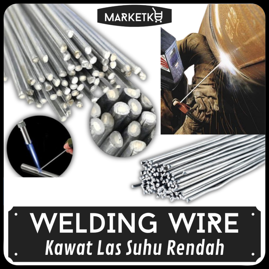 Kawat Las Aluminium Alloy 50cm 2mm - Kawat Las Alloy 33cm 2mm Aluminium Electrode Suhu Rendah