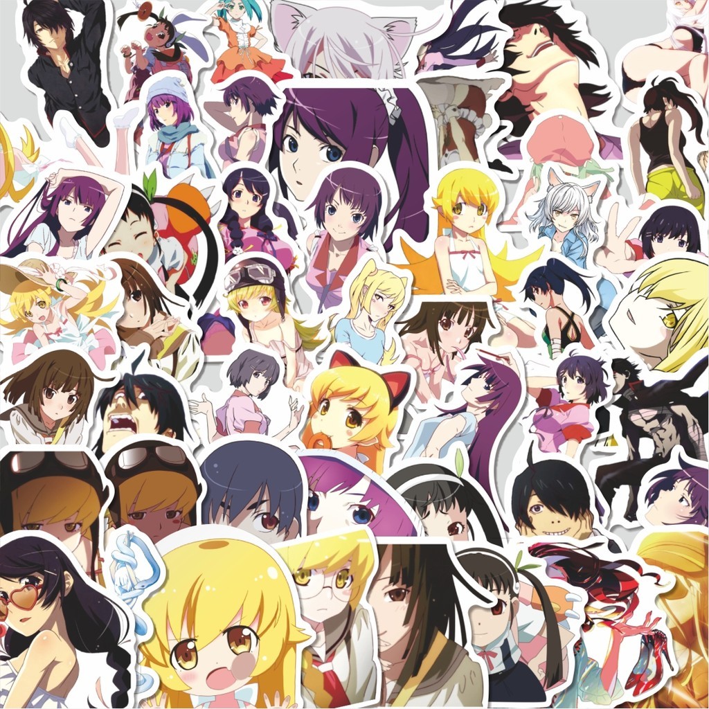 

Stiker Cutting Pack Stiker Anime Monogatari Series Isi 100Pcs Series Aesthetic Lucu Keren Untuk Koper Bahan Vynil