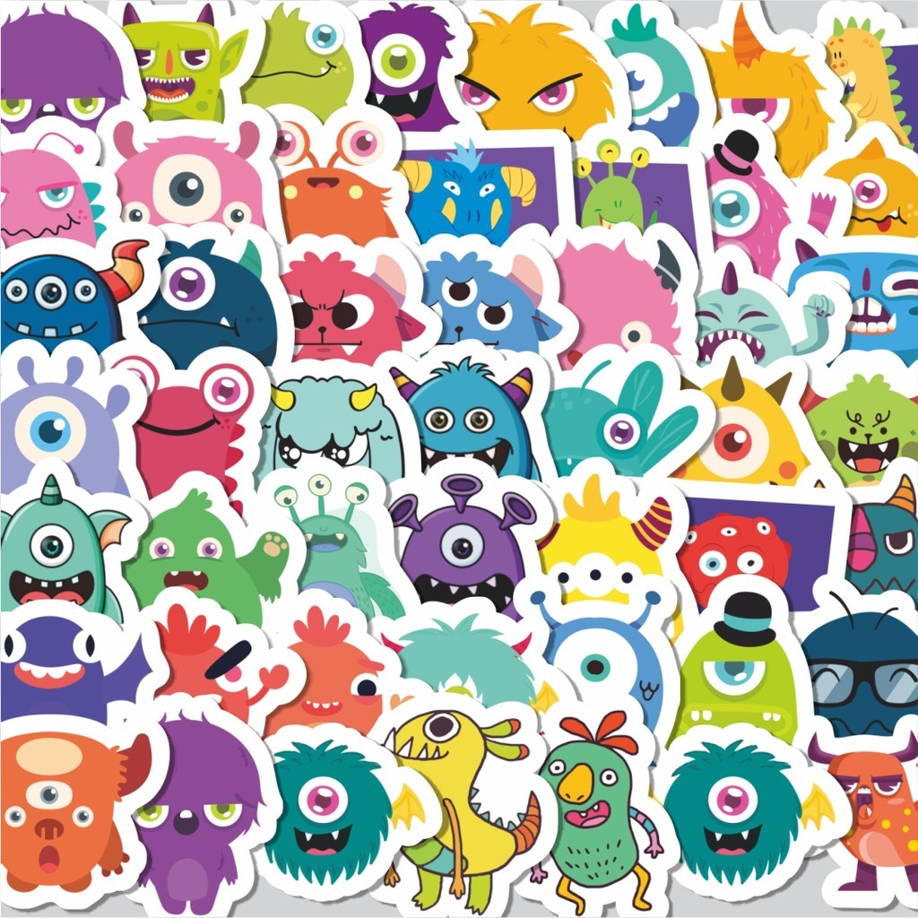 

Stiker Cutting Pack Stiker Kartun Monster Lucu Stiker Isi 100Pcs Series Aesthetic Lucu Keren Untuk Koper Bahan Vynil