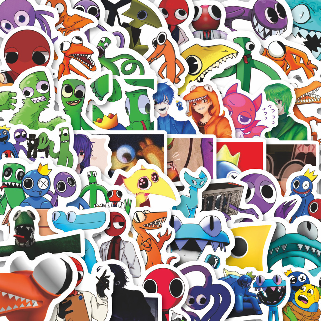 

Stiker Cutting Pack Stiker Kartun Rainbow Friends Isi 100Pcs Series Aesthetic Lucu Keren Untuk Koper Bahan Vynil