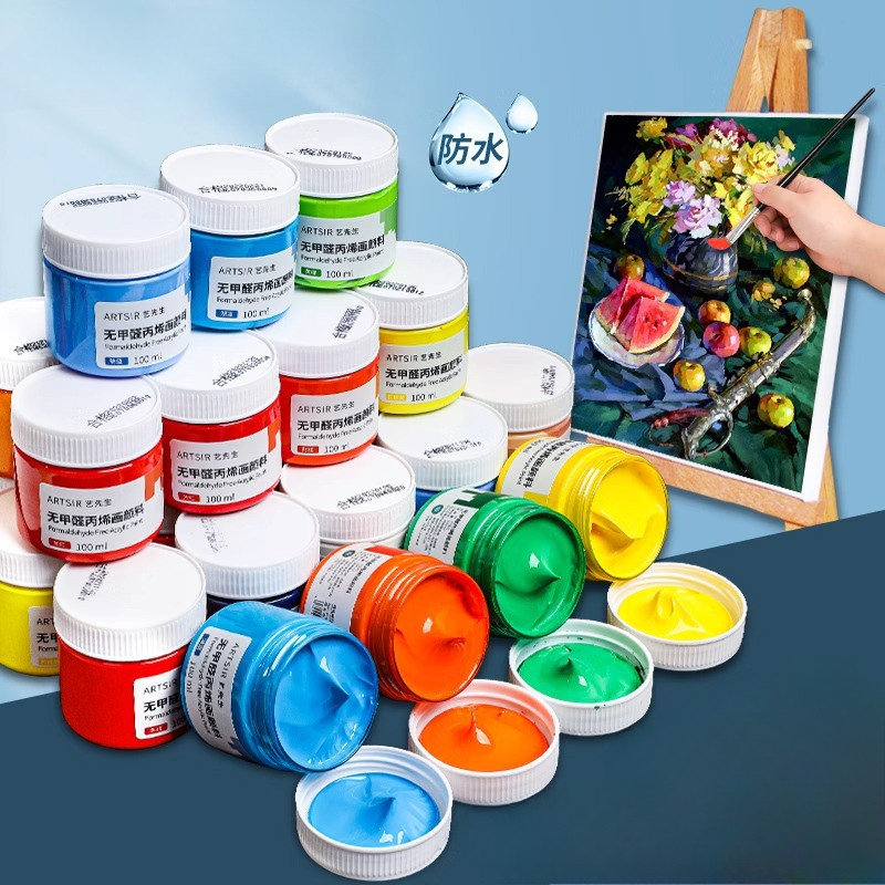 

100ml Macaron Color Formaldehyde Free Acrylic Paint Waterproof Sunscreen Resistant Not Easy To Fade Art Student Painting Pigment