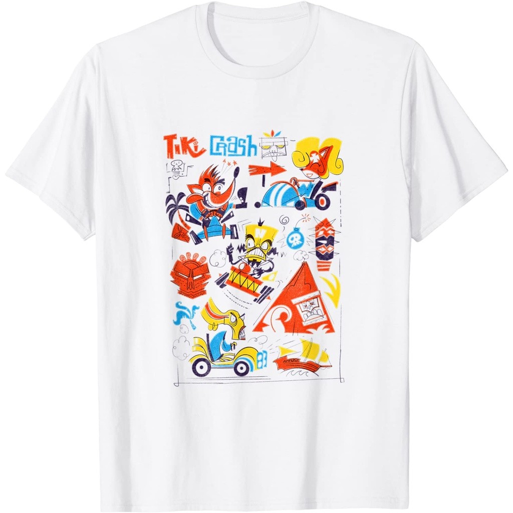 COD Baju Kaos Crash Team Racing Tiki Group T-Shirt Lembut Tebal Premium