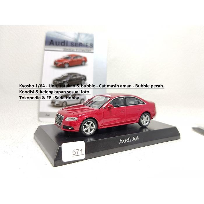 IP3... Kyosho 1/64 Audi A4 Sedan Merah Maroon B 2ND