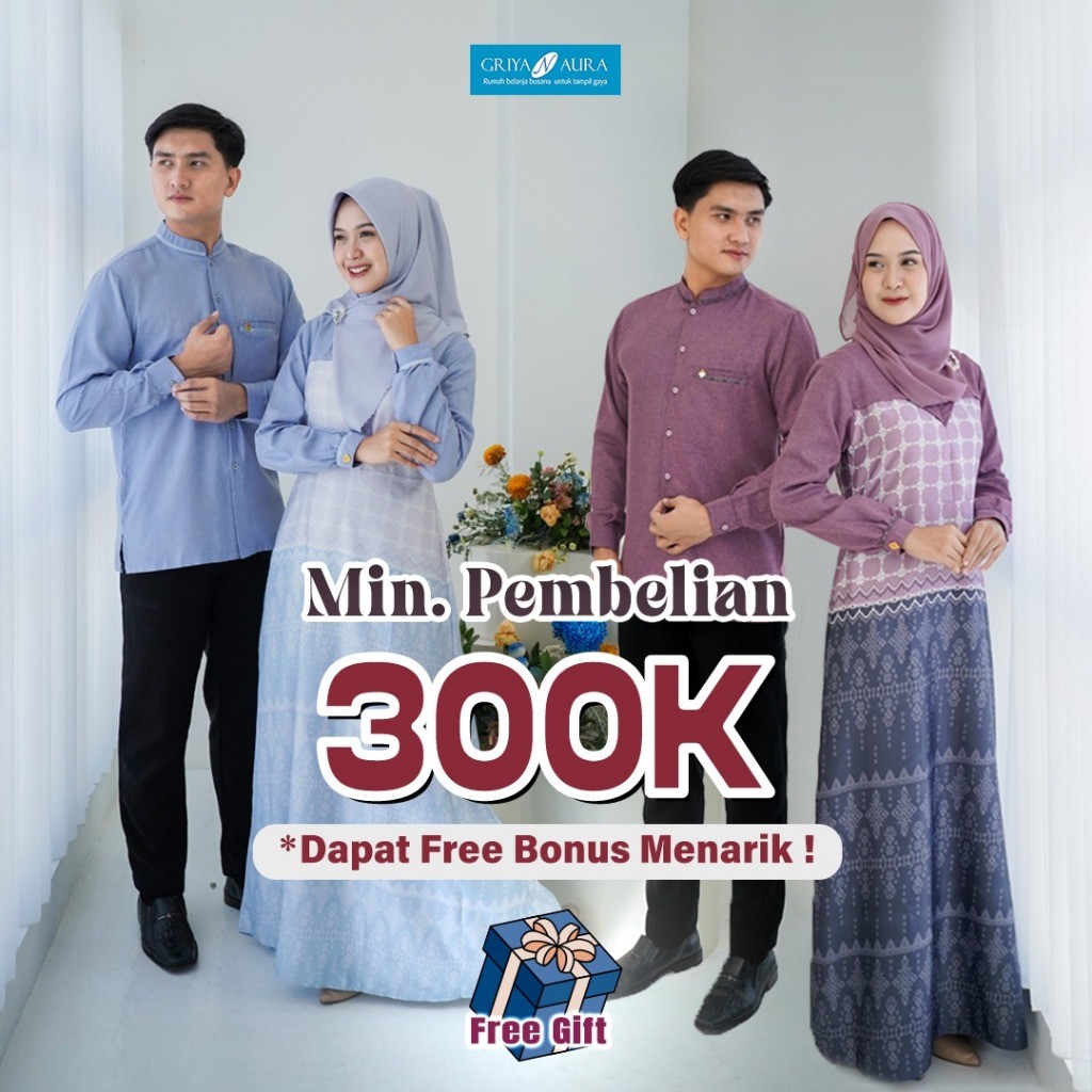 D3 Griya Naura - Gamis Remaja Kekinian Terbaru - Gamis Couple Pasangan - Ivan Inara by Silmi - Gamis
