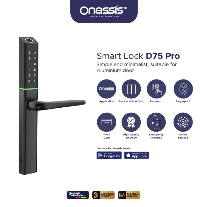 

ONASSIS SMART LOCK D75-PRO WIFI - Hitam