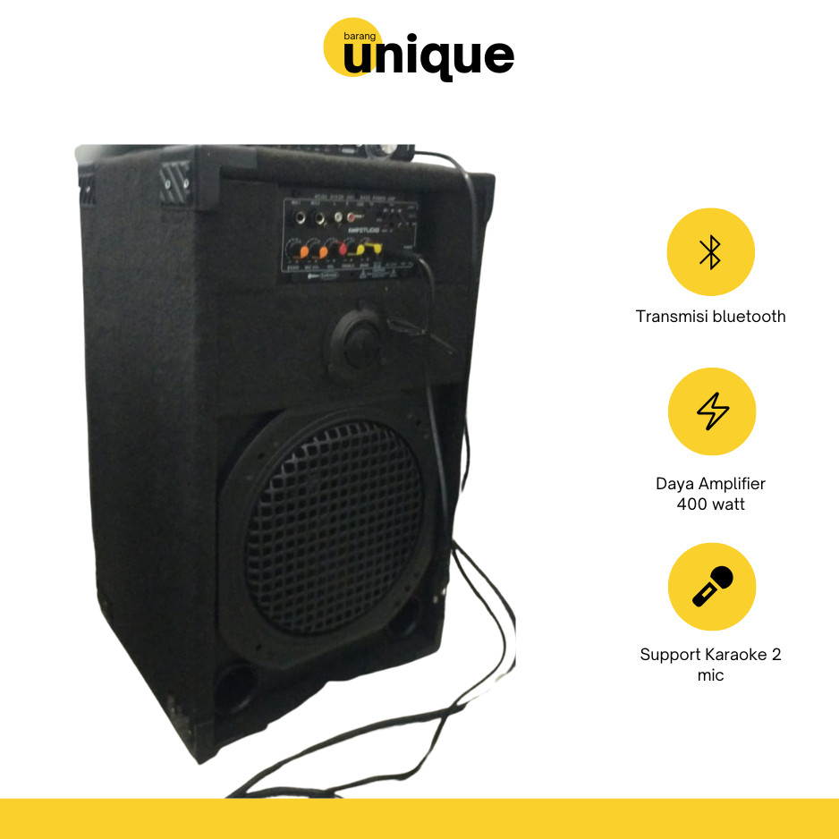 Taffstudio Spiker Aktif Bluetooth 12 Inch Bass Gler Istimewa Single Speaker Aktif 12 inch