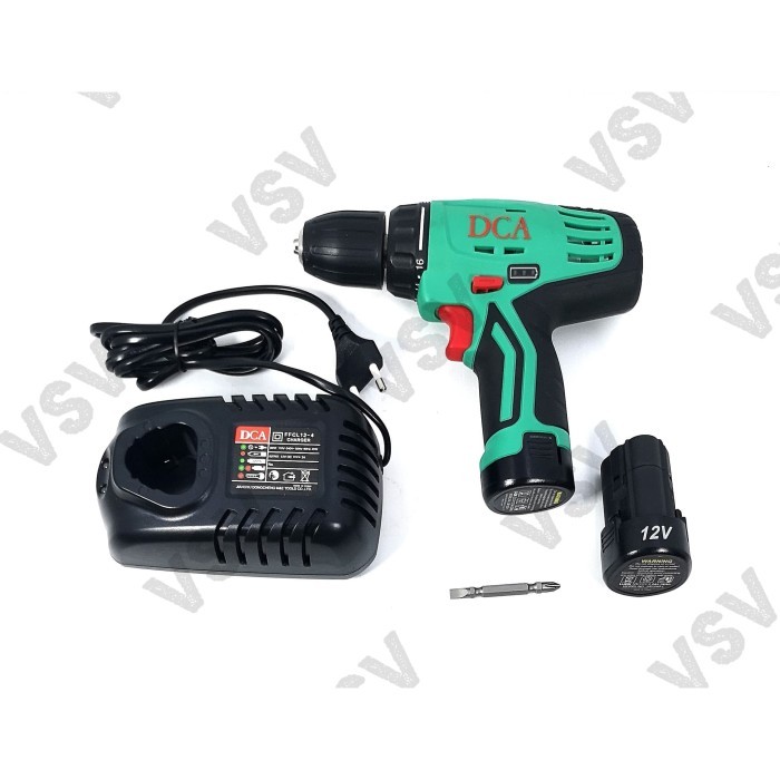 DCA Cordless Driver Drill ADJZ10-10 Mesin bor Baterry 12Volt DCA