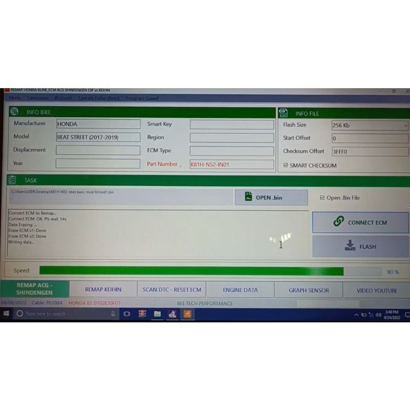 SOFTWARE remap FLASH keihin SHINDENGEN