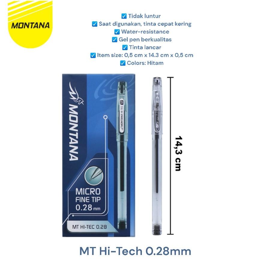 

Montana Gel Pen Murah MT Hi Tech 0.28mm bolpen murah 12 pcs Tinta Stationery