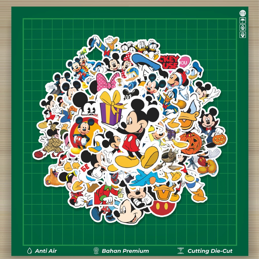 

HOT 50 PCS STIKER Stiker Kartun Mickey Mouse & Donald Duck Stiker Fashion Cars Decal Dingin Kartu Album Custom Vinyl Anti Air- Sticker Aesthetic Buku Journal Koper Casing HP Tablet Laptop Helm Motor Botol Minum