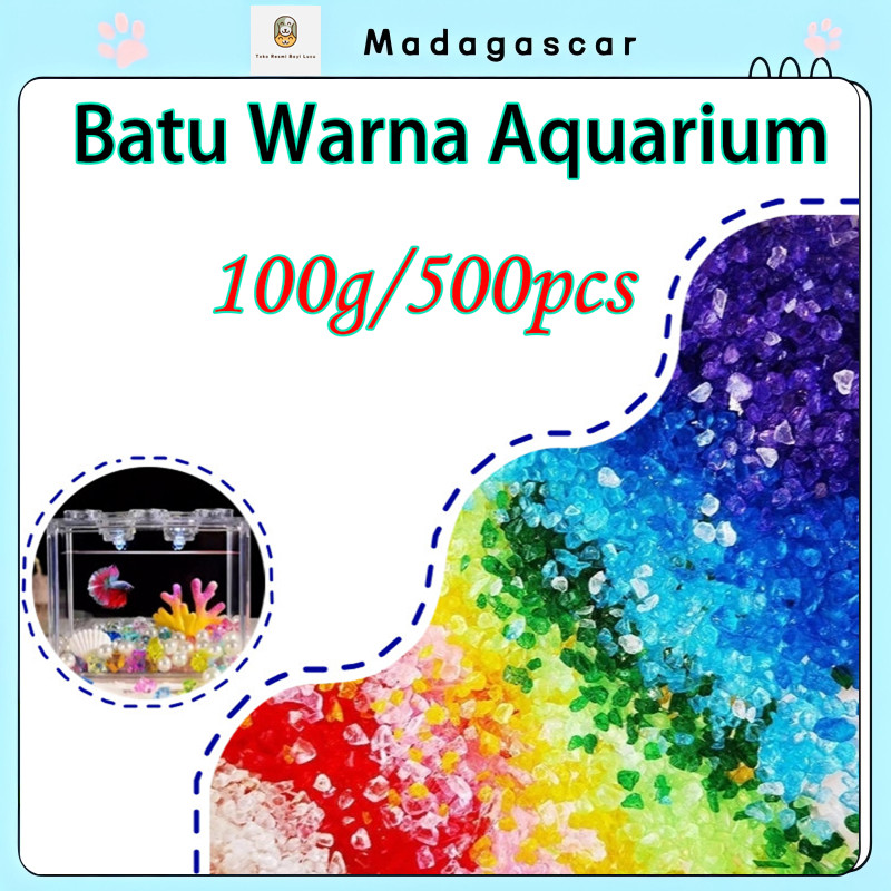 [MADA]Hiasan Aquarium Pasir Kristal Nano Aquascape 6 Warna & 100g Aman untuk Ikan Cupang & Tanaman A