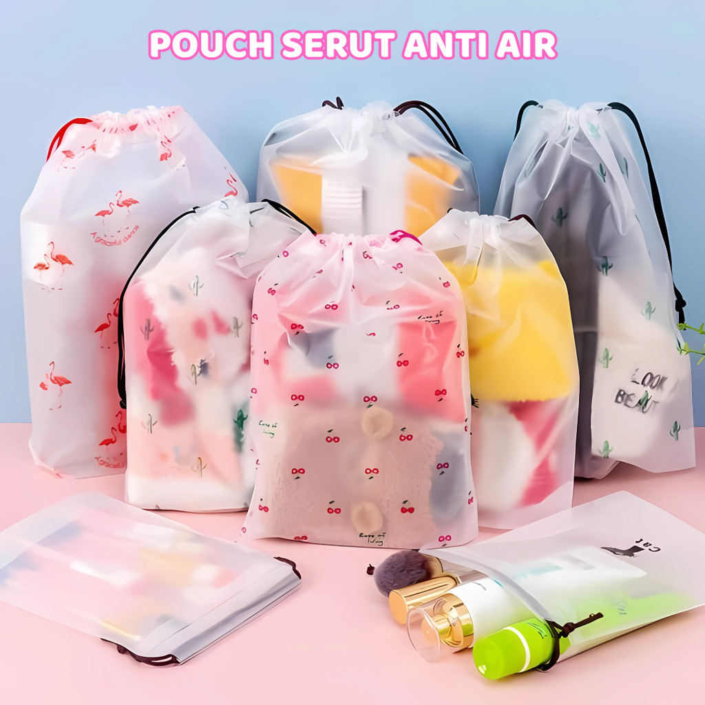 

Pouch Travel Besar Serbaguna Anti Air Waterproof Travel Pouch Alat Mandi Kosmetik Goodie Bag Lucu