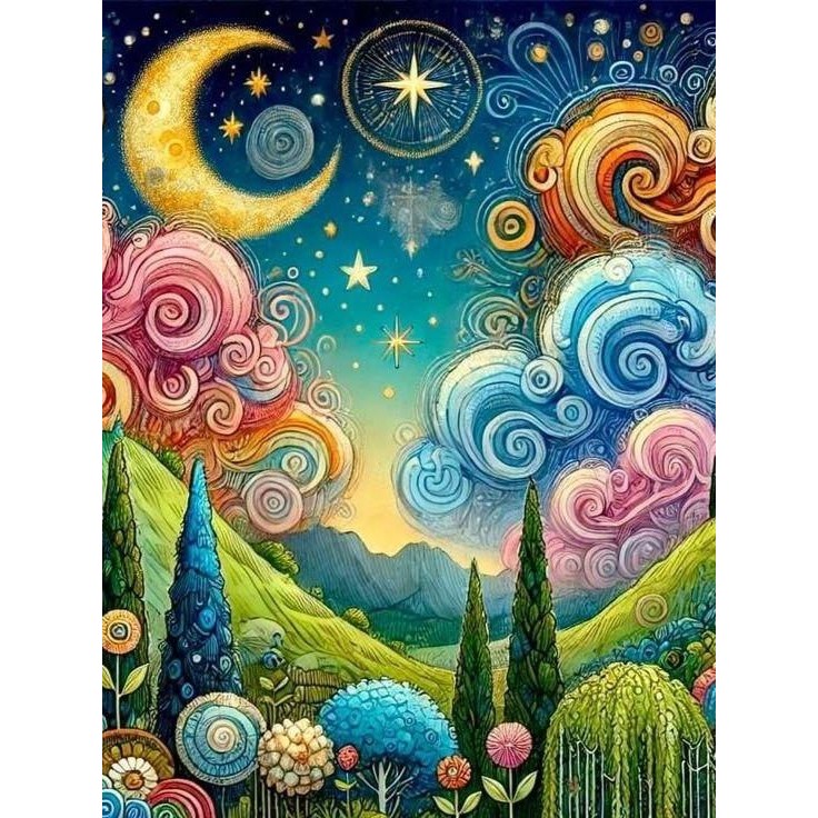 

Diamond Painting Set 5D full drill ROUND Kreatifitas 30cm x 40cm keterampilan dan mainan anak - Earth Kid 30x40