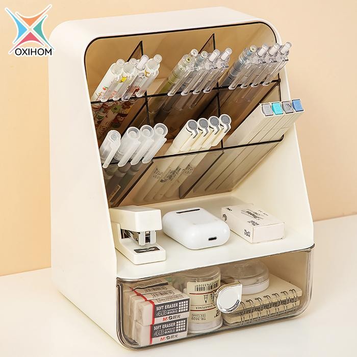 

Oxihom Kotak Penyimpanan Tempat Make Up Organizer Box Tempat Pensil Laci Plastik Tempat Accesories Stationary - SA2515 Putih