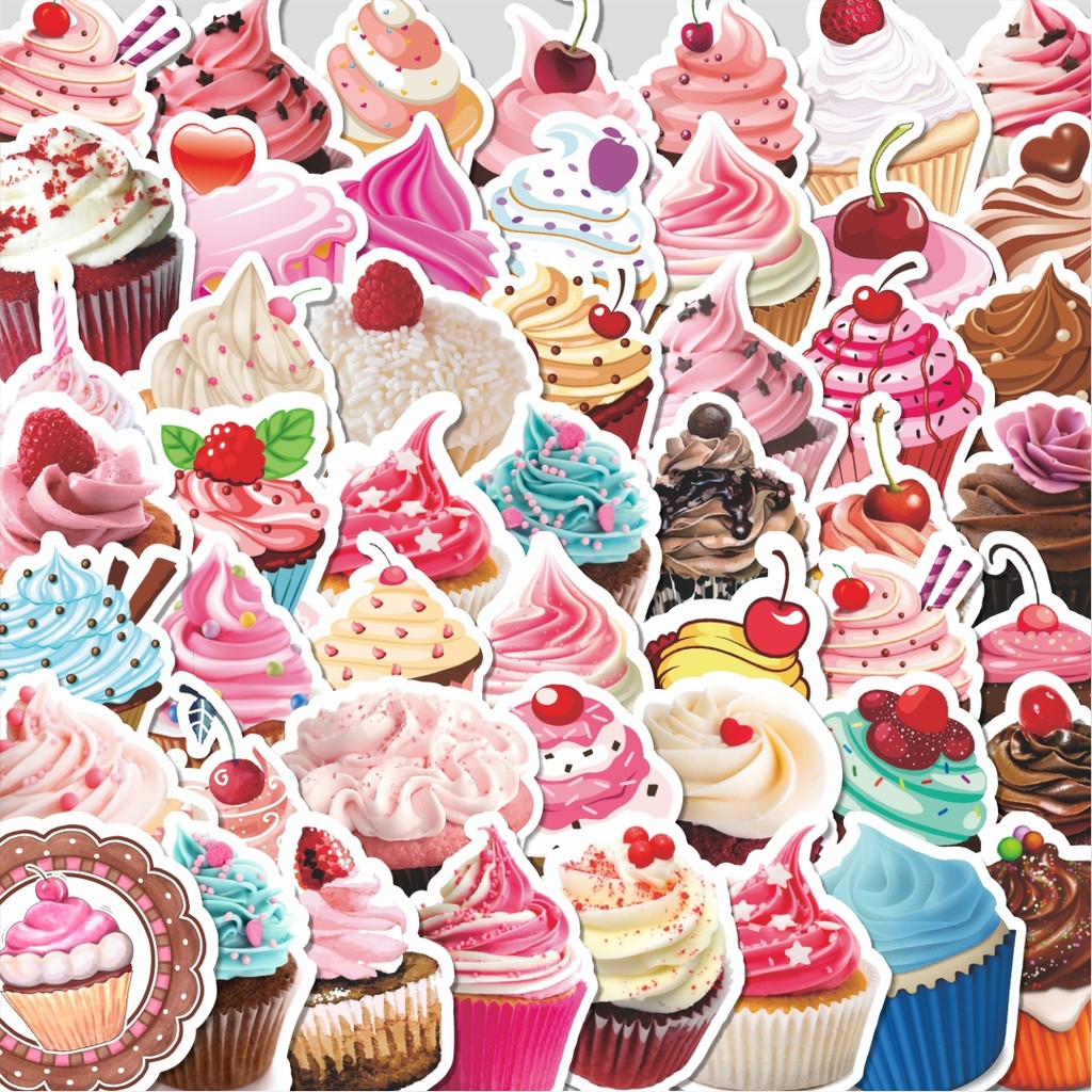 

Stiker Cutting Pack Stiker Delicious Cakes [Kue Lezat] Isi 100Pcs Series Aesthetic Lucu Keren Untuk Koper Bahan Vynil