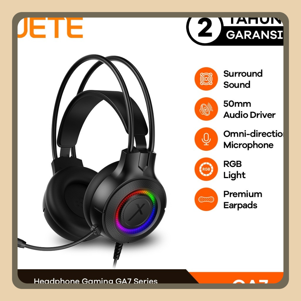 JETE GA7 | Headset Headphone Gaming - Garansi Resmi 2 Tahun