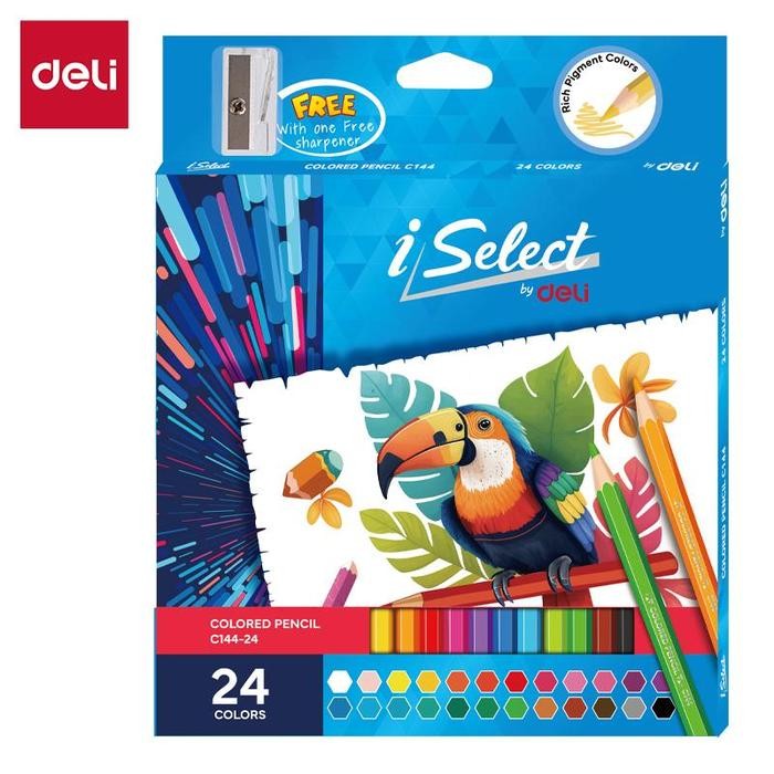 

Ready Deli Pensil Warna 12/24 Deli Colored Pencil BONUS Rautan EC144 Deli I-Select - 24 Warna