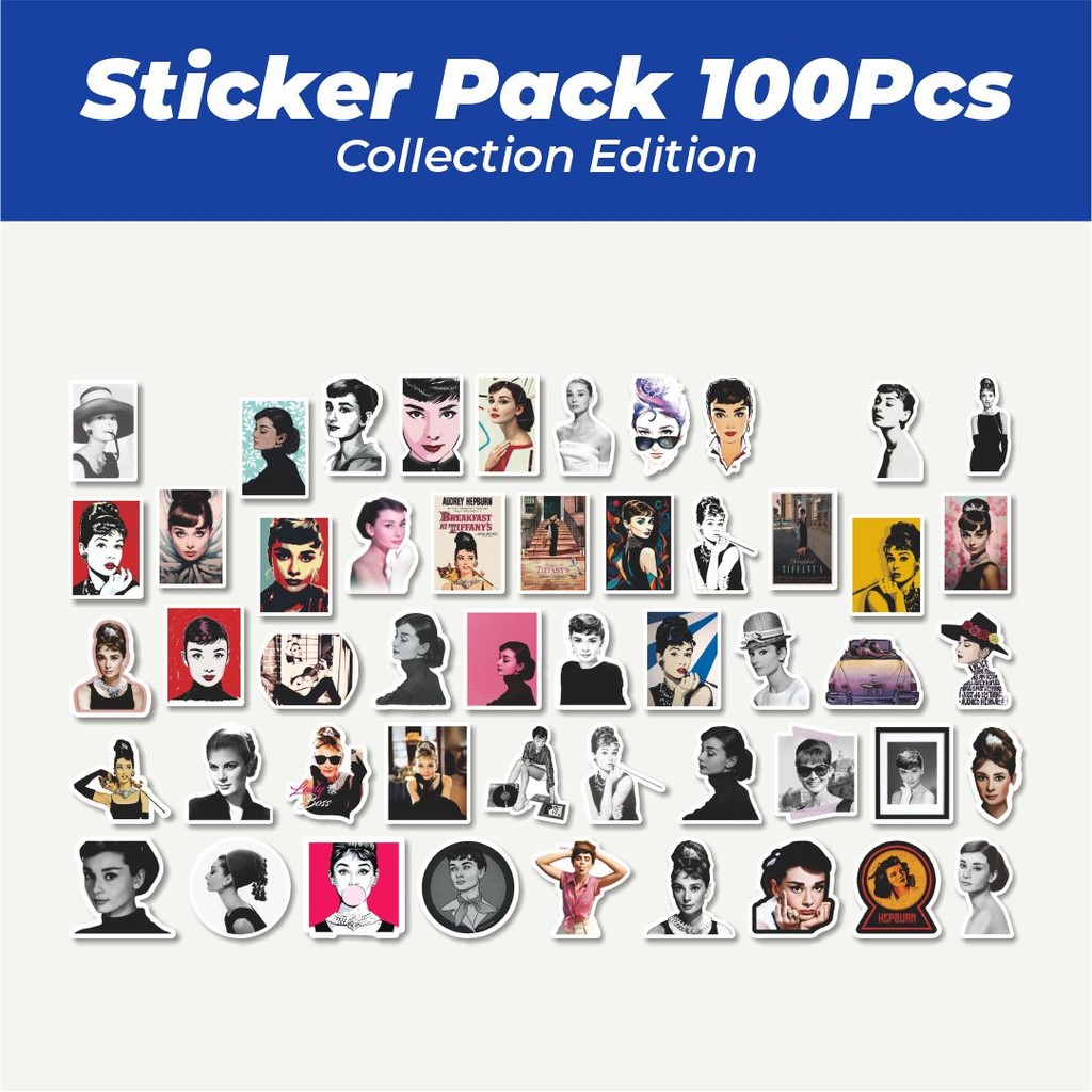 

Hot Stiker Audrey Hepburn Lucu Anti Air Stikers Berperekat Waterproof Sticker Decal Buat Motor Helm Buku Journal Koper Casing HP Laptop Botol Minum