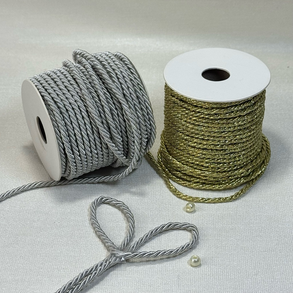 

1Roll (18 m) - Tali Kur Tambang 3mm | Gold Silver | Tali Craft Tali Souvenir