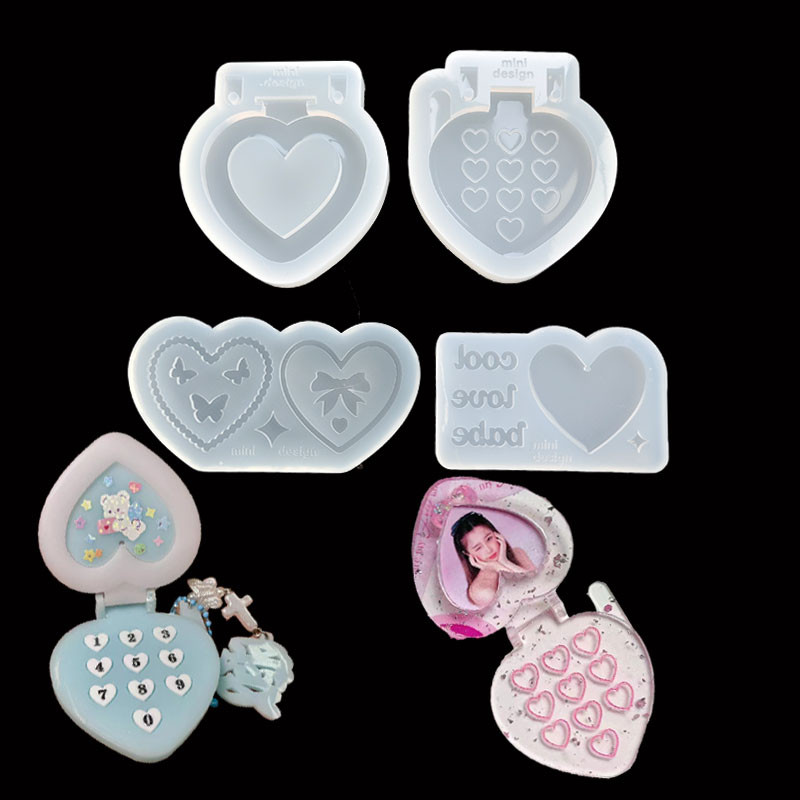 

DIY Folding Love Mobile Phones Shaped Silicone Epoxy Resin Mold Jewelry Mold Jewelry Accessories