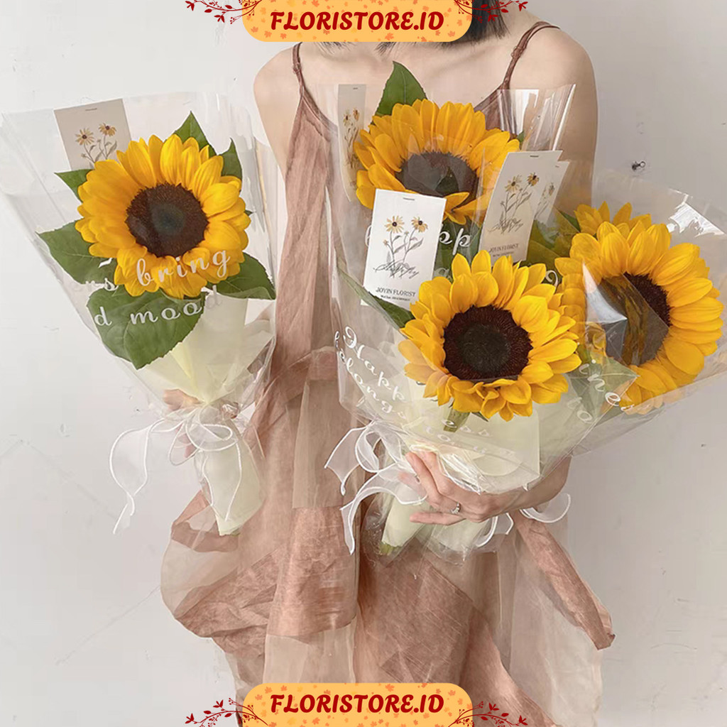 

WORD PRINT FLOWER FUNNEL OPP / KANTONG PLASTIK BUNGA / FLOWER SLEEVE / CORONG BUKET BUNGA / FLORIST SUPPLY