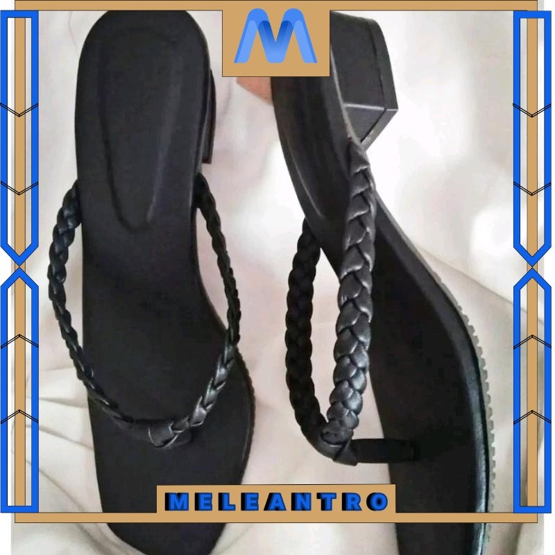 Sandal Wanita Dewasa Hak Tahu 3 Cm Simple Jepit Kepang
