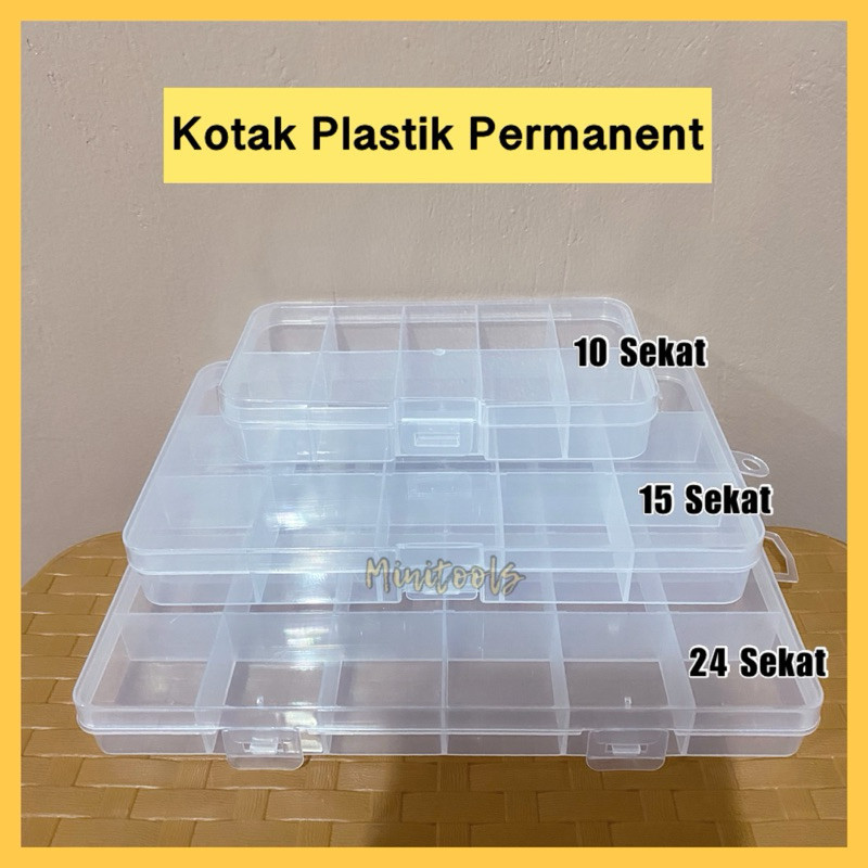 Kotak Manik / SEKAT PERMANENT Kotak Plastik 10 Sekat / Kotak Plastik 15 Sekat / Kotak Plastik 24 Sek