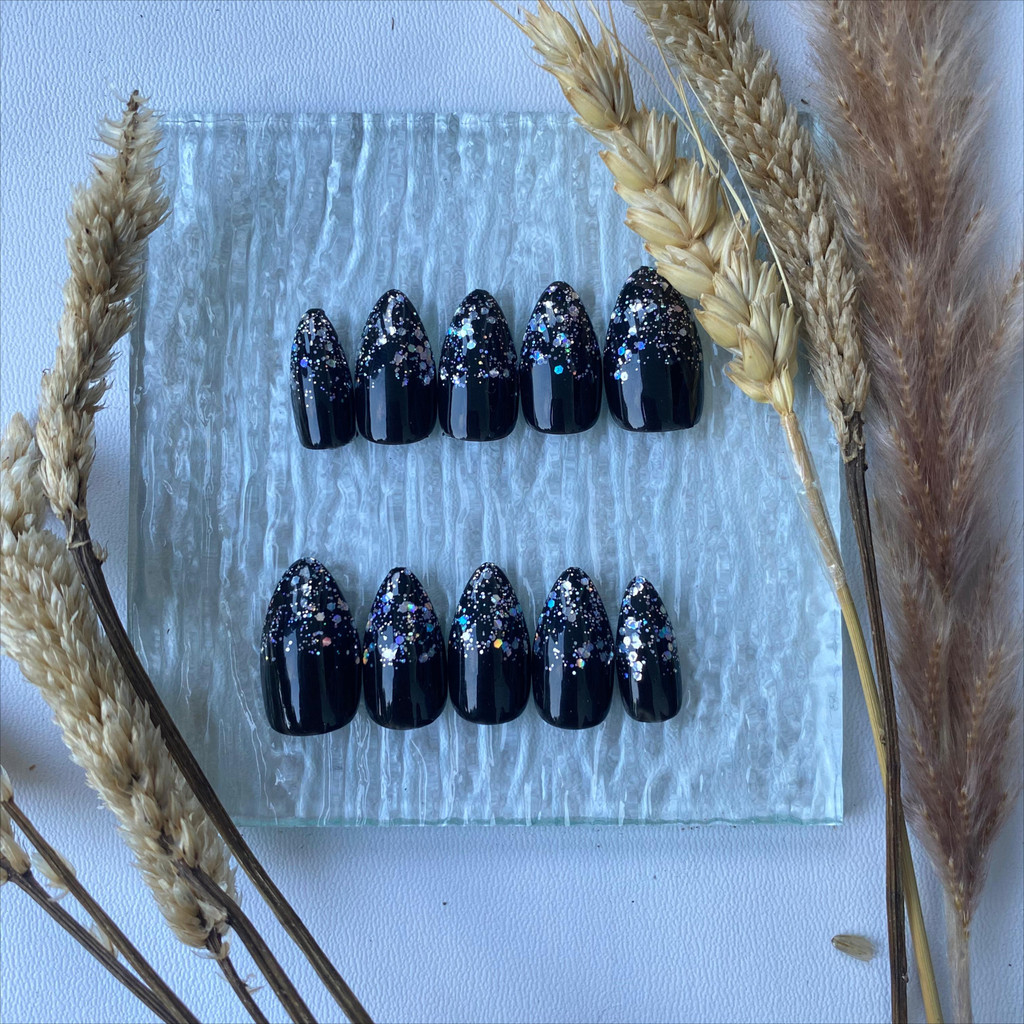 FREE LEM - Kuku palsu nail art lem aesthetic warna hitam| Fake nail nails| Nail art kuku palsu + lem