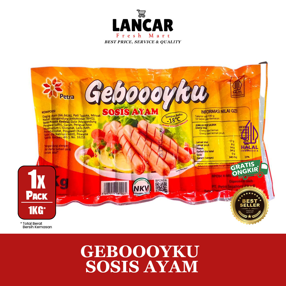 

GEBOOOYKU SOSIS AYAM 1KG / SOSIS GEBOYKU AYAM 1KG