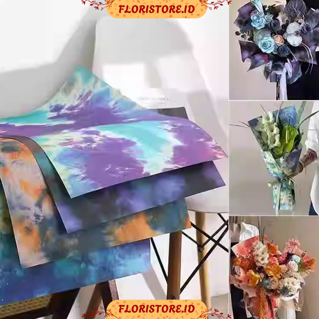 

TIE-DYE MOTIF PAPER / CELLOPHANE / FLORIST PAPER / KERTAS BUKET BUNGA / WRAPPING WRAPPER